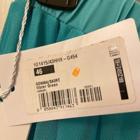 Patrizia Pepe Tulle Knee length skirt Turquoise size 10 - Picture 7 of 8